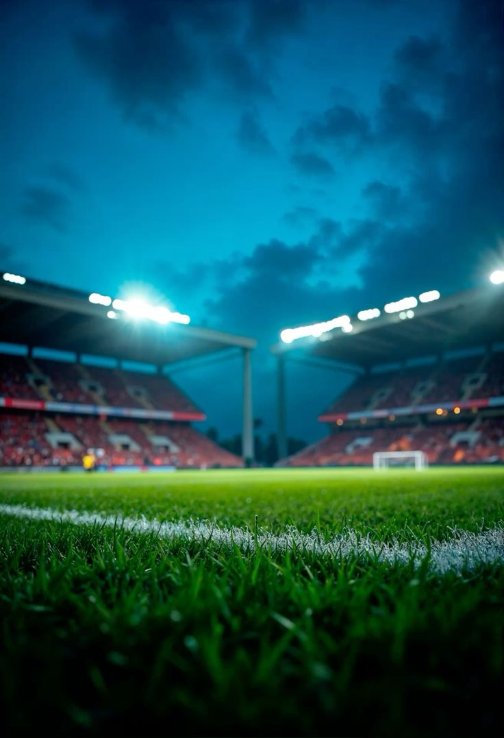 Estádio de futebol iluminado